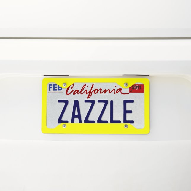 Neon yellow hex code FFFF01  License Plate Frame (On Car)
