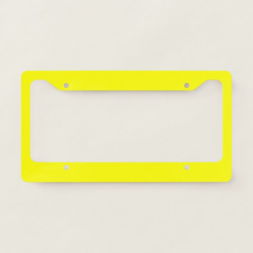 Neon yellow hex code FFFF01  License Plate Frame