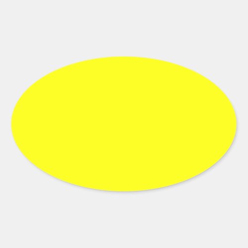Neon yellow hex code FFFF01 Oval Sticker