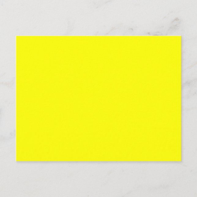 Neon yellow hex code FFFF01 Postcard (Front)