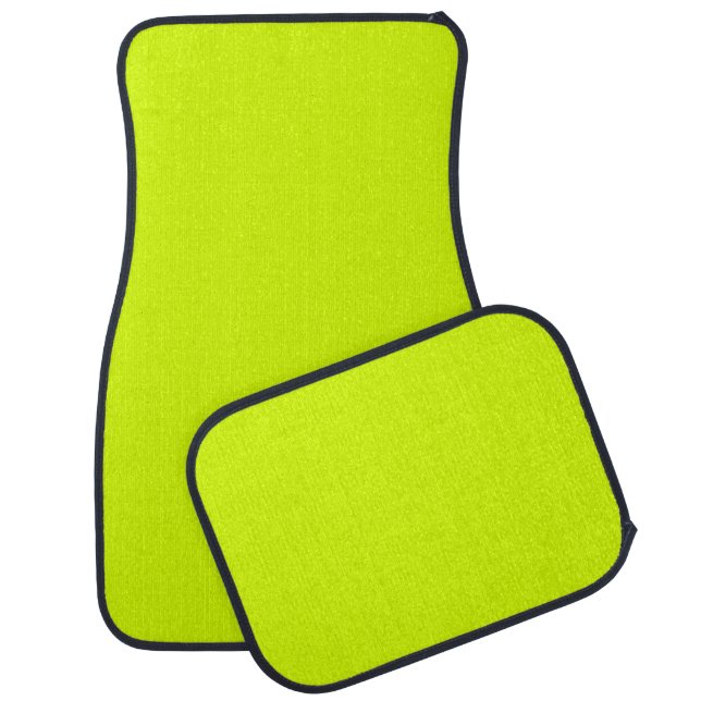 Neon Yellow, High Visibility Chartreuse Car Floor Mat (Set)
