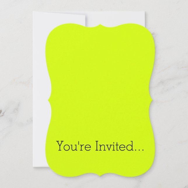 Neon Yellow, High Visibility Chartreuse Invitation (Front)