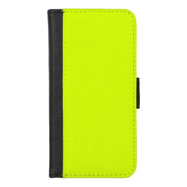 Neon Yellow, High Visibility Chartreuse iPhone Wallet Case (Front)