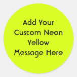 Neon Yellow, High Visibility Classic Round Sticker