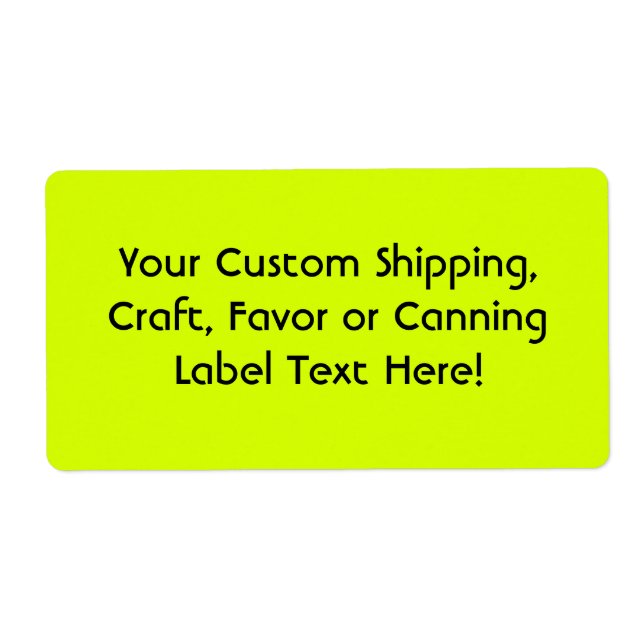 Neon Yellow, High Visibility Label (Front)