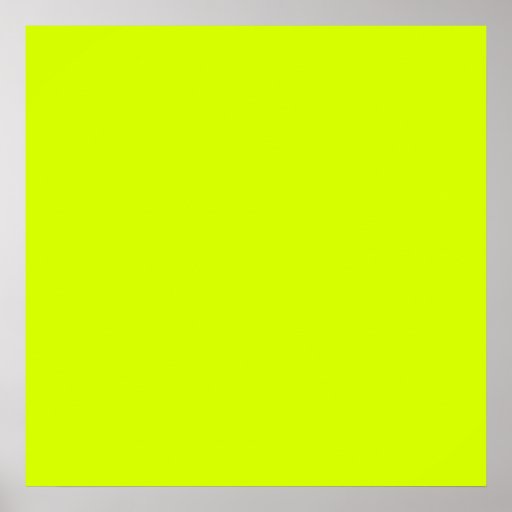 Neon Yellow, High Visibility Posters | Zazzle