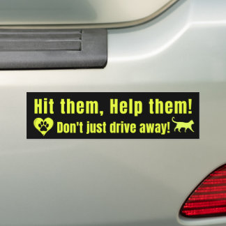 Neon Yellow "Hit them, Help them!" Bumper Sticker