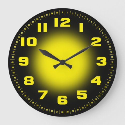 Neon Yellow Large Clock