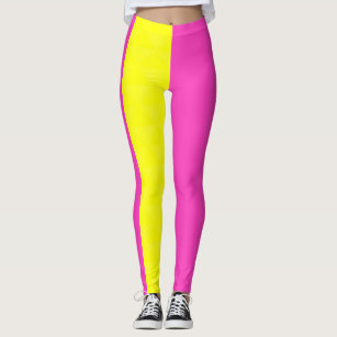 Girls Neon Pink & Yellow GG Leggings