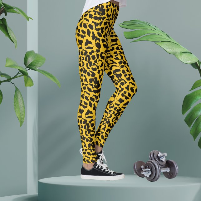 Neon yellow Leopard Animal Print Leggings (Creator Uploaded)