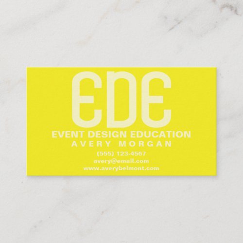 Neon Yellow Minimal Business Card