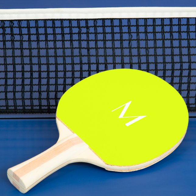 neon yellow  -  monogrammed  ping pong paddle (Insitu)
