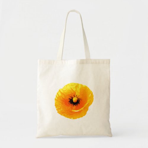 Neon Yellow Orange  Poppy Abstract Floral Weddings Tote Bag