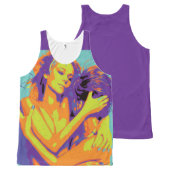 Neon Yellow Orange Purple Retro 1 Love GLBT Tshirt (Front and Back)