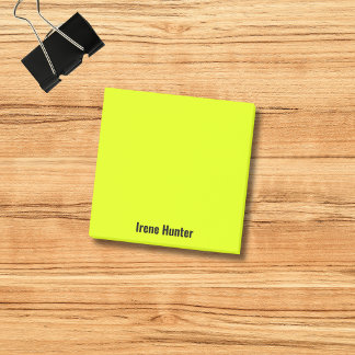 Neon Yellow Professional Minimalist Black Script Post-it Notes