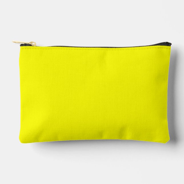 Neon Yellow Solid Color Accessory Pouch (Front)