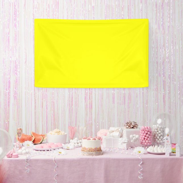 Neon Yellow Solid Color Banner (Party)