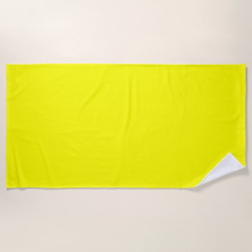 Neon Yellow Solid Color Beach Towel