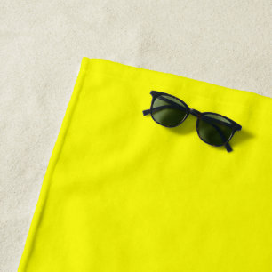 Neon Yellow Solid Color Beach Towel