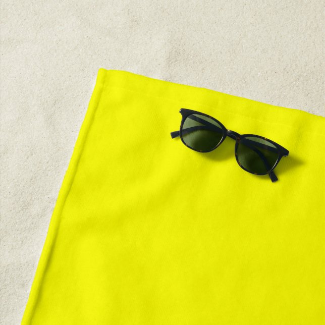 Neon Yellow Solid Color Beach Towel (In Situ)