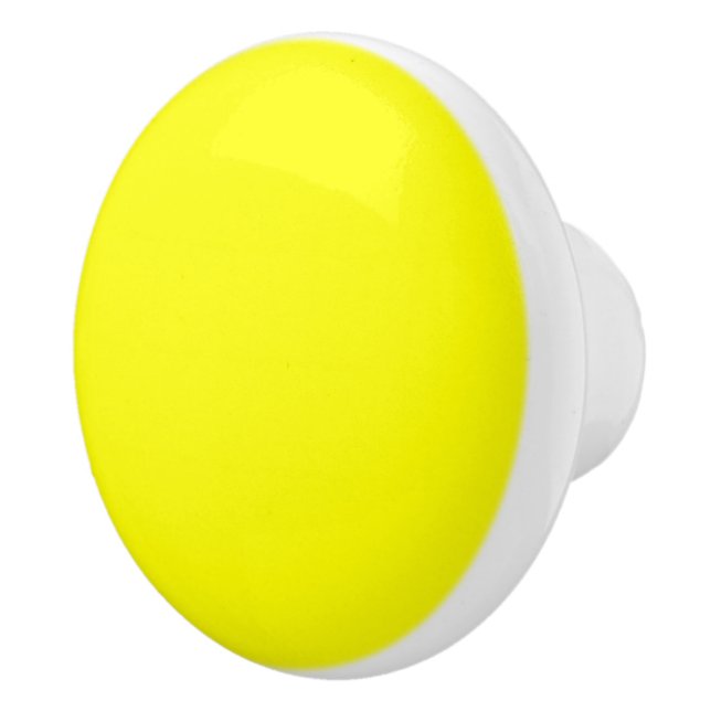 Neon Yellow Solid Color Ceramic Knob (Right)