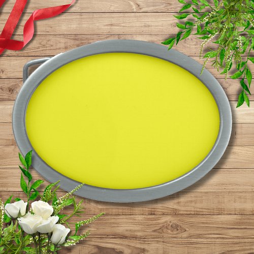 Neon Yellow Solid Color  Classic Belt Buckle