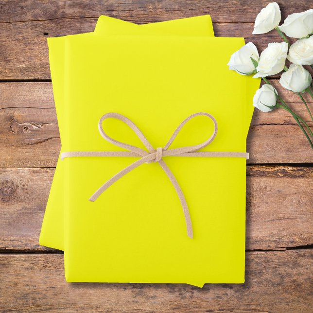 Neon Yellow Solid Color | Classic | Elegant Wrapping Paper Sheets (Creator Uploaded)