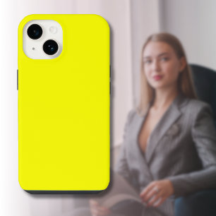 Neon Yellow Solid Color   Classic iPhone 14 Case