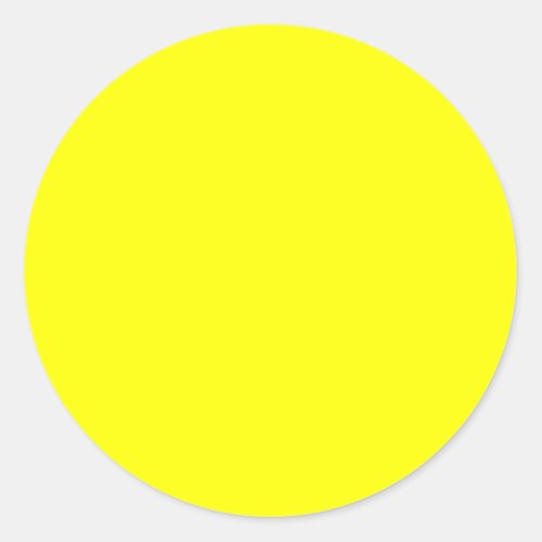 Neon Yellow Solid Color Classic Round Sticker