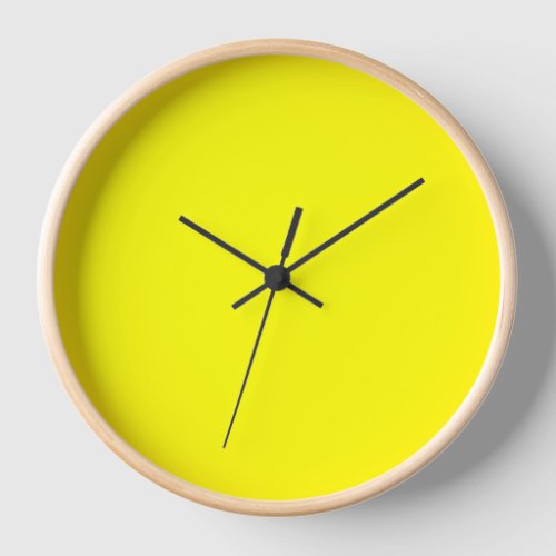 Neon Yellow Solid Color Clock