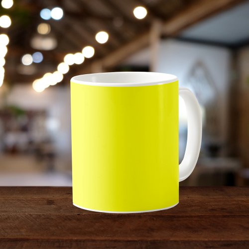Neon Yellow Solid Color Coffee Mug