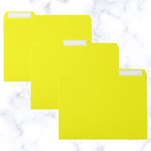 Neon Yellow Solid Color File Folder