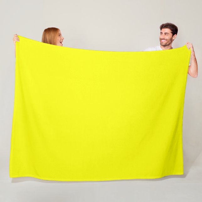 Neon Yellow Solid Color Fleece Blanket (In Situ)