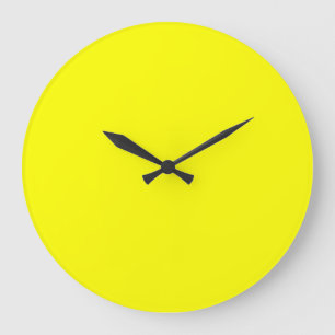 Neon Yellow Solid Color Large Clock