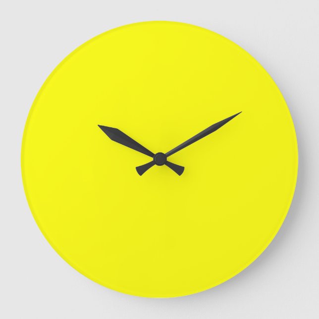 Neon Yellow Solid Color Large Clock (Front)
