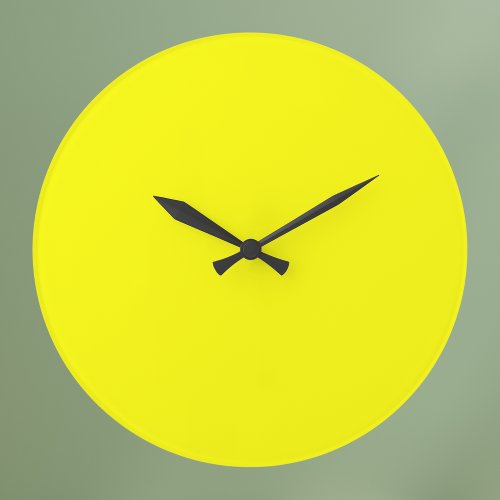 Neon Yellow Solid Color  Large Clock