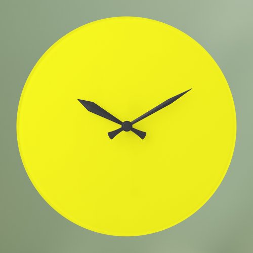 Neon Yellow Solid Color Large Clock