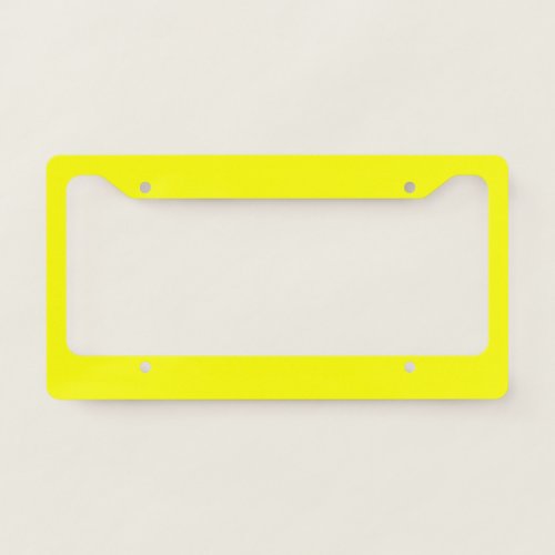 Neon Yellow Solid Color License Plate Frame