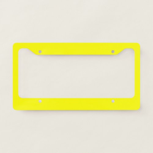 Neon Yellow Solid Color License Plate Frame