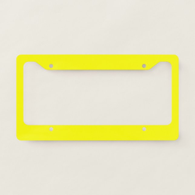 Neon Yellow Solid Color License Plate Frame (Front)