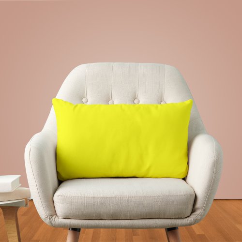 Neon Yellow Solid Color Lumbar Pillow