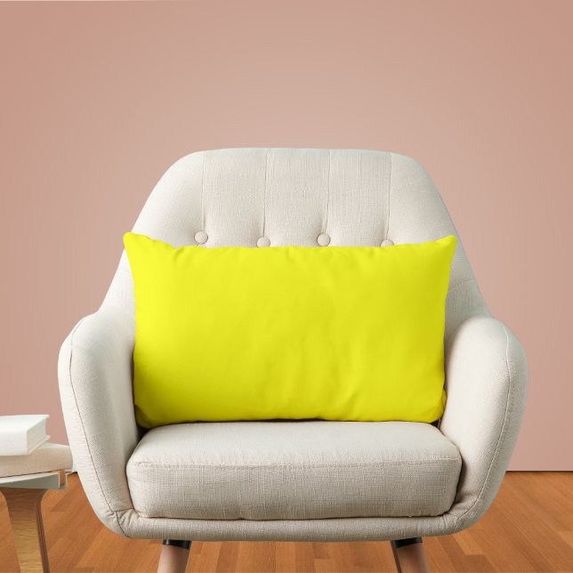 Neon Yellow Solid Color Lumbar Pillow (Creator Uploaded)