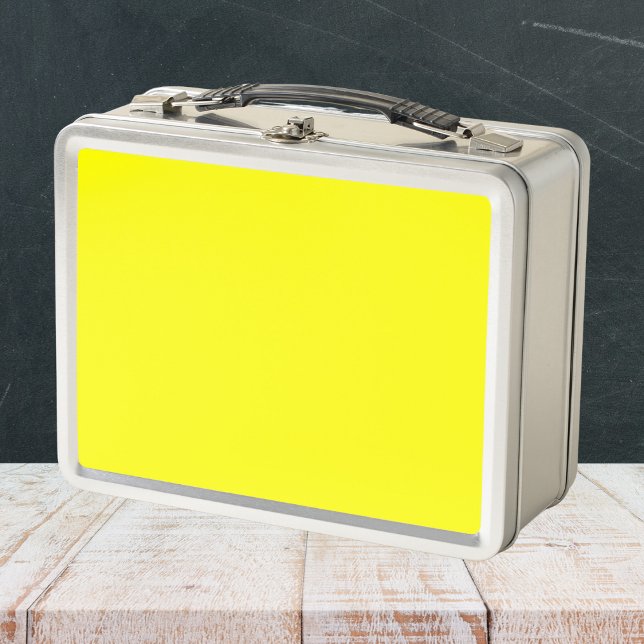 Neon Yellow Solid Color Metal Lunch Box (Creator Uploaded)