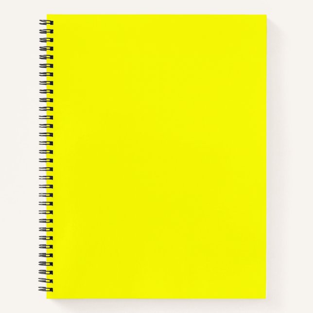 Neon Yellow Solid Color Notebook (Front)
