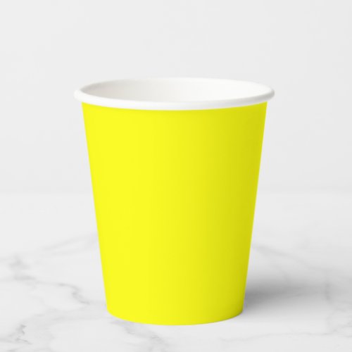 Neon Yellow Solid Color Paper Cups