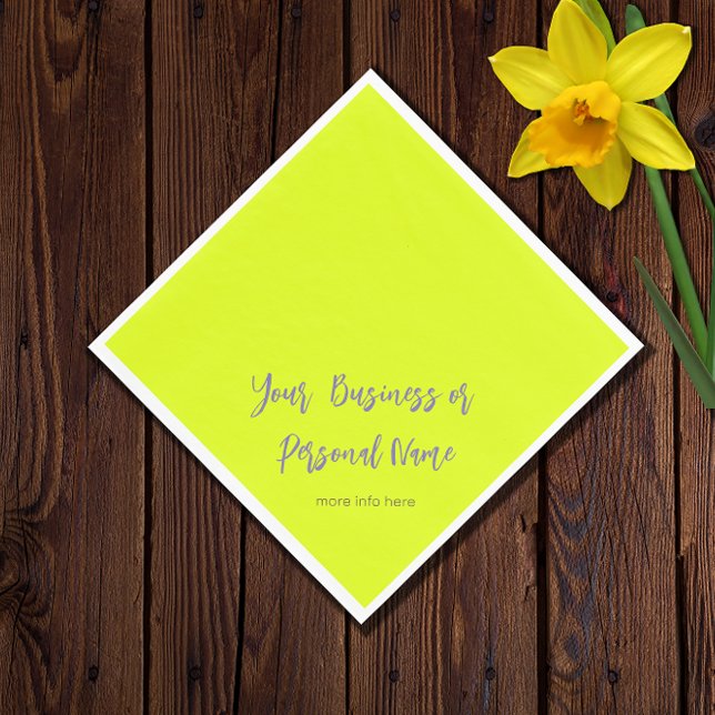 neon  yellow solid color -personalized napkins (Creator Uploaded)