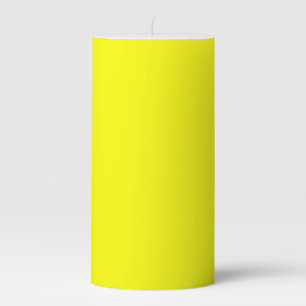 Neon Yellow Solid Color Pillar Candle