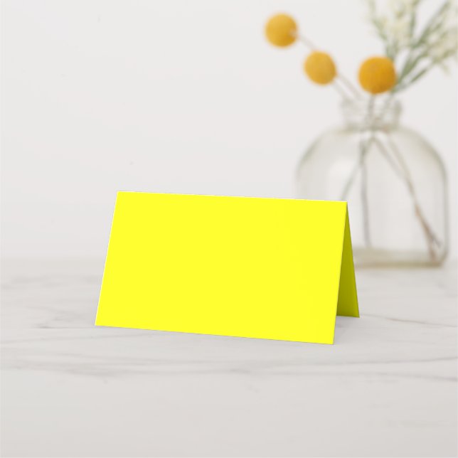 Neon Yellow Solid Color Place Card (Front)