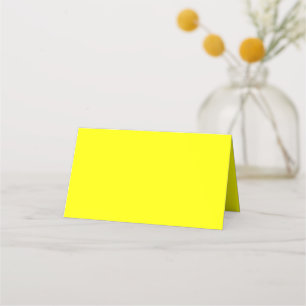 Neon Yellow Solid Color Place Card