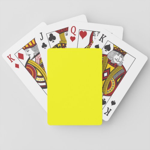 Neon Yellow Solid Color Poker Cards